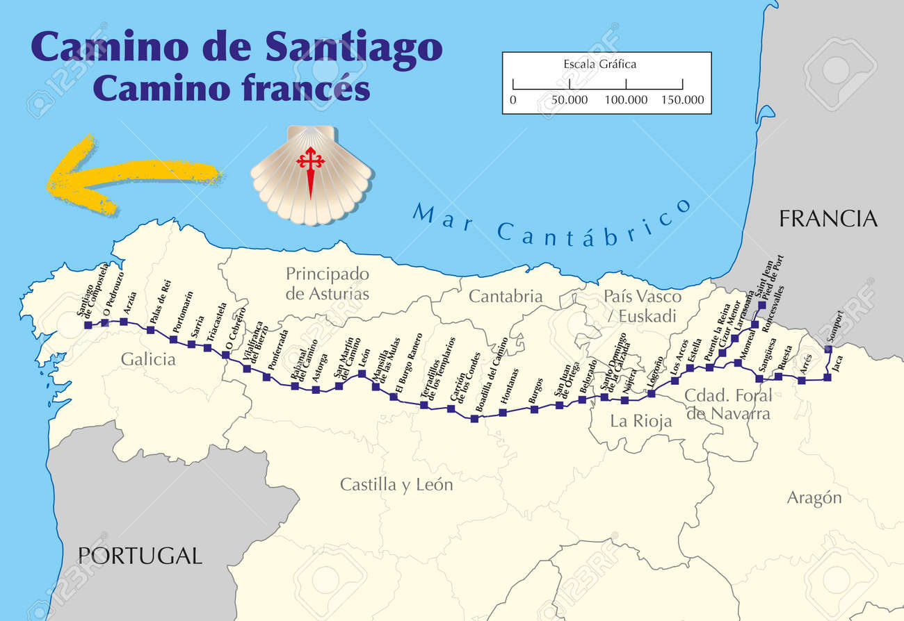 map camino de santiago